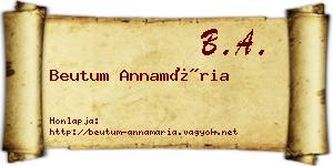 Beutum Annamária névjegykártya